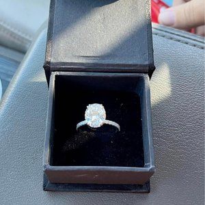 10k white gold 2.5 carat moissanite ring